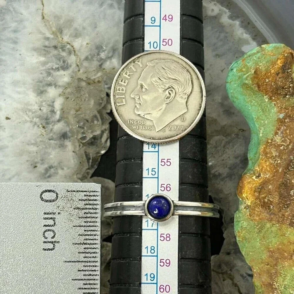 Carolyn Pollack Sterling Silver Rounded Lapis Slim Ring For Women